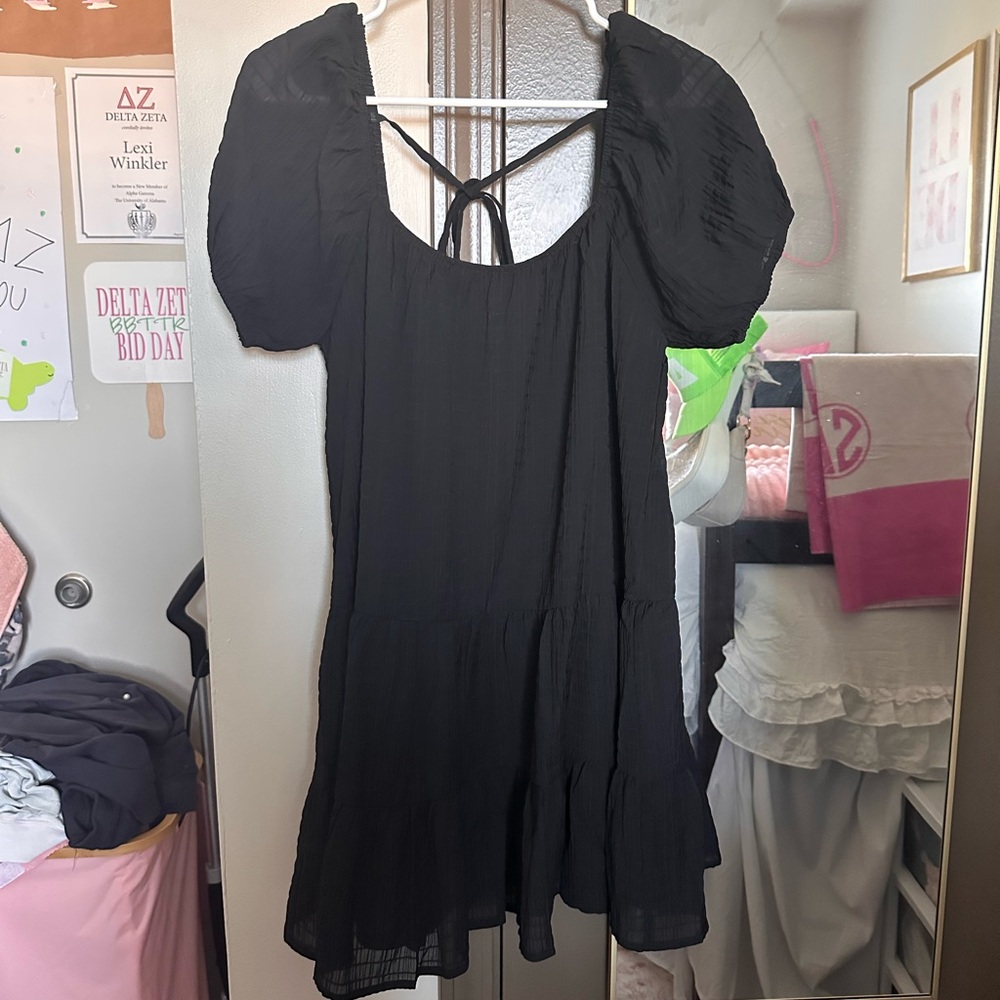 Black Puff Sleeve Dress
